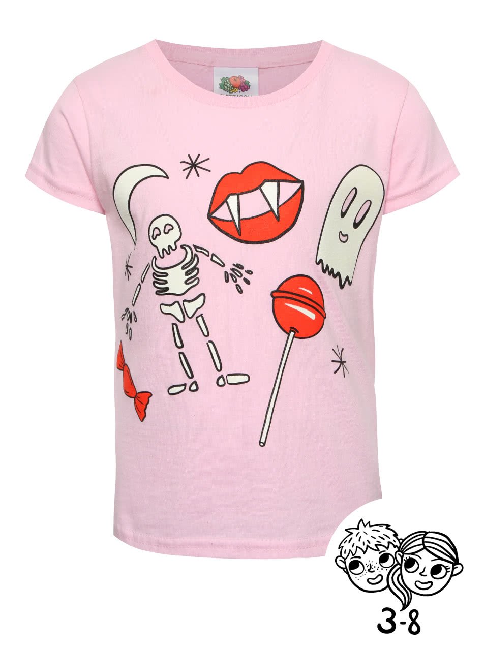 Růžové holčičí tričko s fosforeskujícím potiskem ZOOT Kids Strašidla