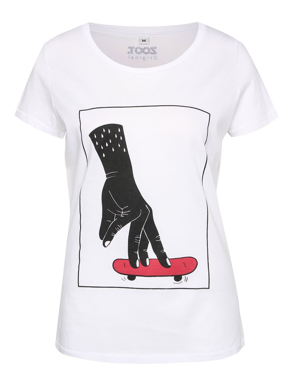 Bílé dámské tričko s rukou ZOOT Originál Skate