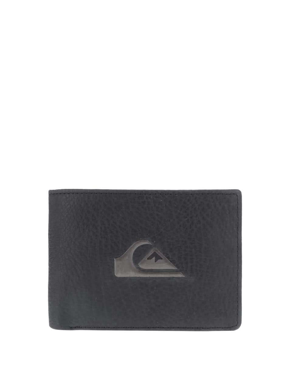 Černá pánská kožená peněženka s logem Quiksilver Miss Dollar
