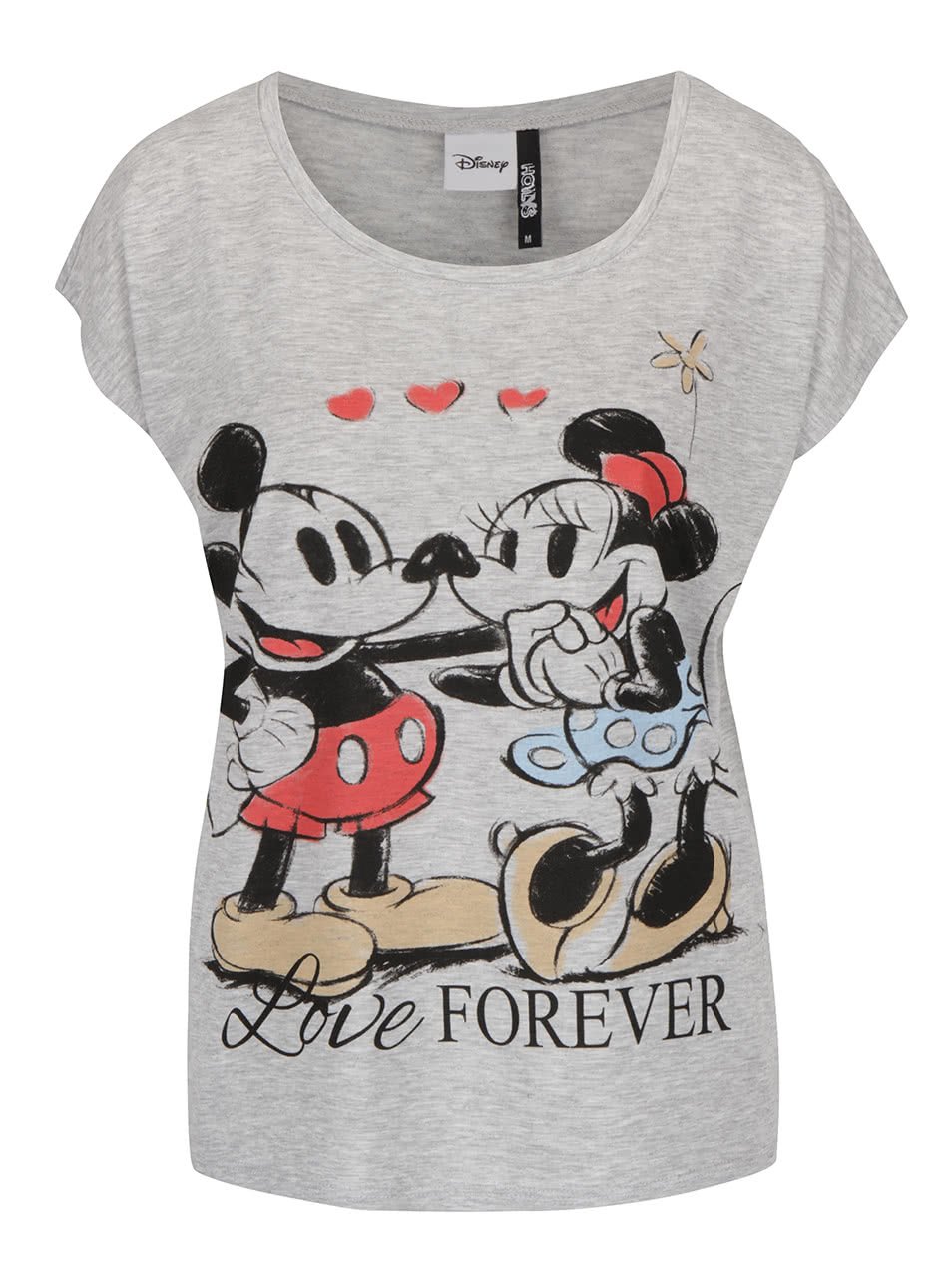 Šedé tričko s motivem Mickey Mouse Haily´s Kiss