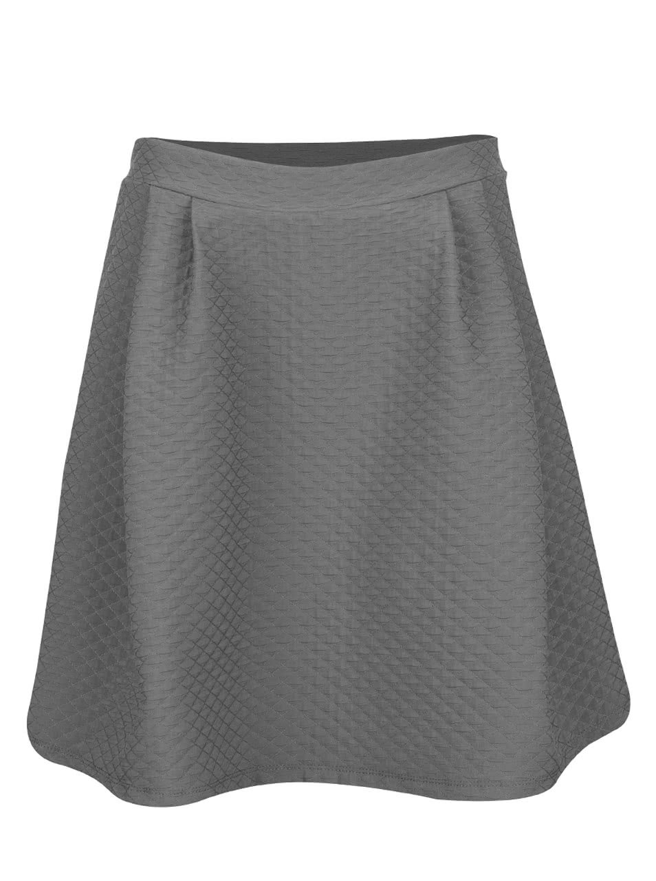 Šedá překládaná sukně s jemným plastickým vzorem VILA Mounta