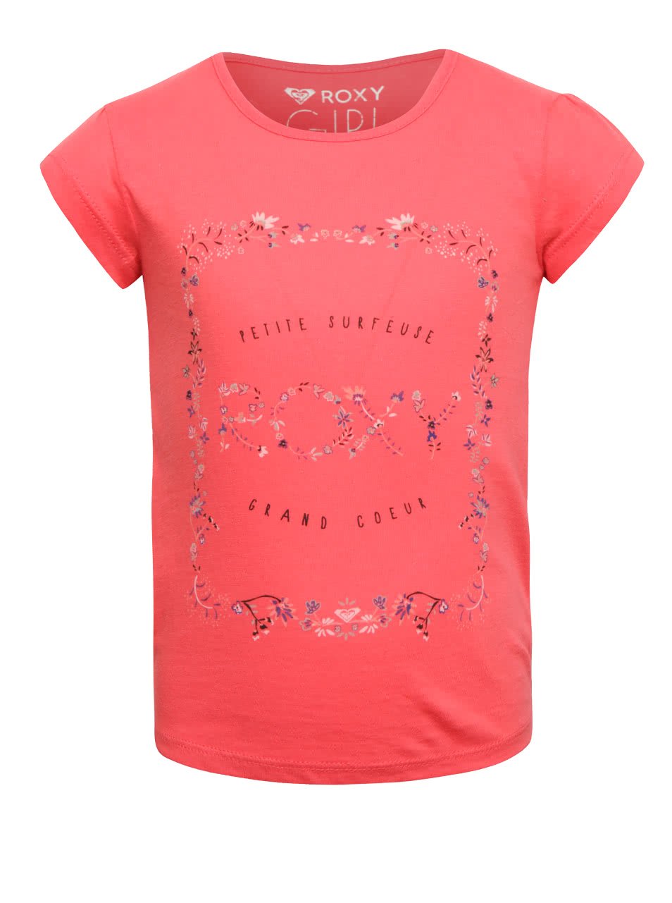 Růžové holčičí tričko s barevným potiskem Roxy
