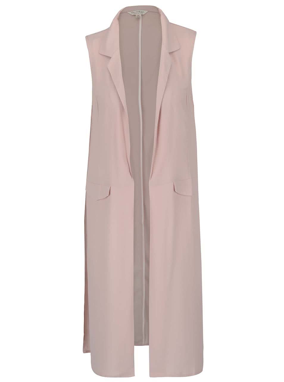 Růžová dlouhá vesta Miss Selfridge