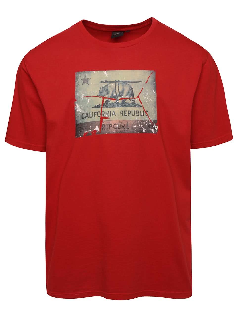 Červené pánské triko s potiskem Rip Curl Califrutty SS Tee