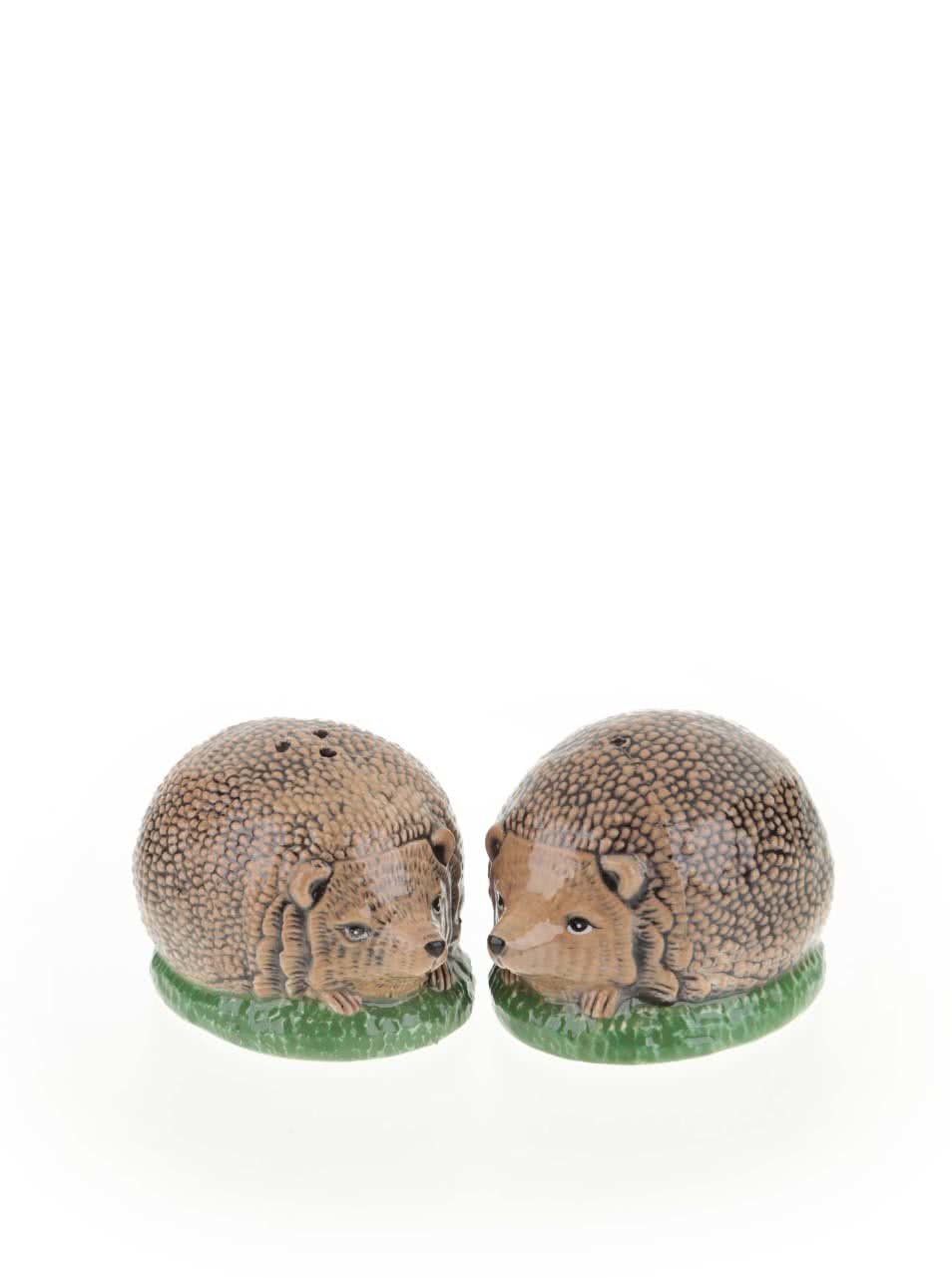 Hnědý keramický set pepřenky a solničky ve tvaru ježků Cath Kidston