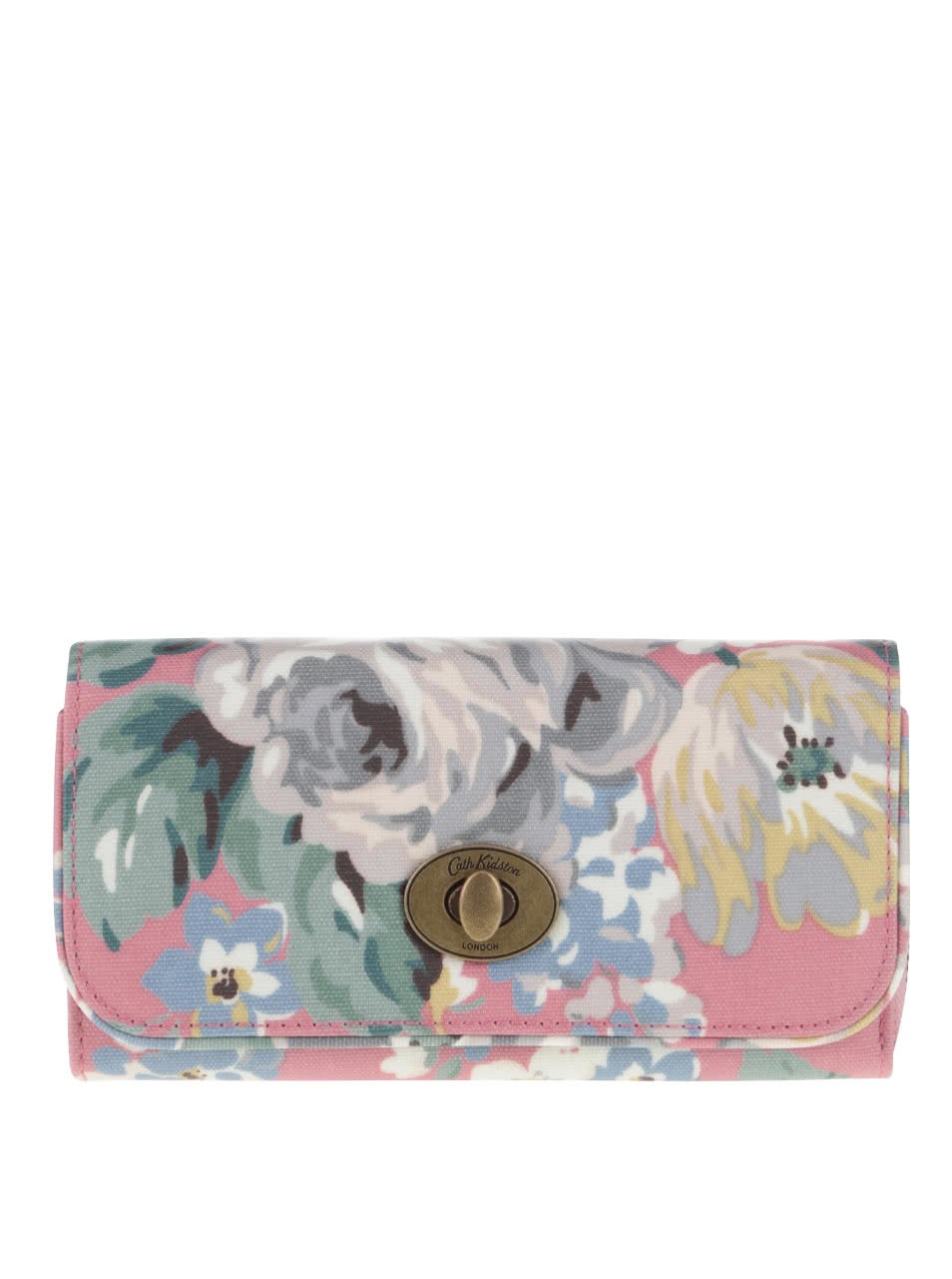 Růžová květovaná peněženka se sponou Cath Kidston