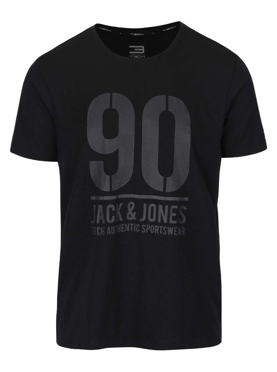 Černé triko s potiskem Jack & Jones Triumph
