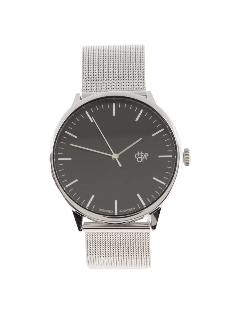 Unisex hodinky ve stříbrné barvě s nerezovým páskem Cheapo Nando Silver