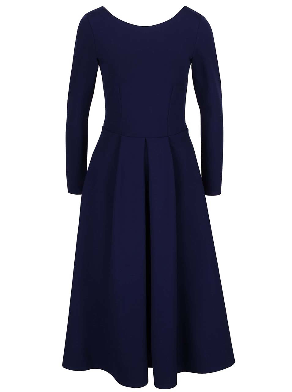 Tmavě modré šaty s dlouhým rukávem Closet