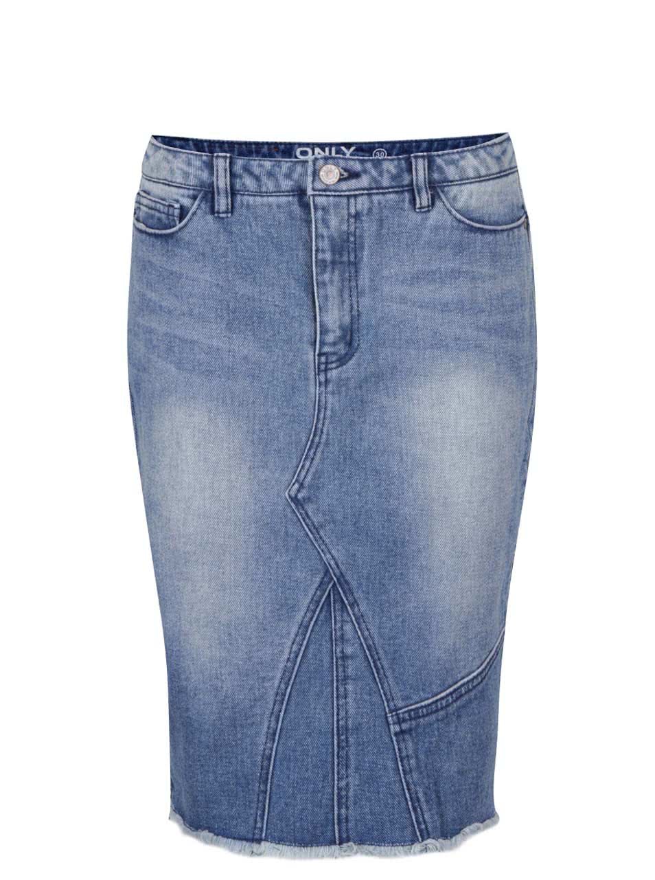 Modrá džínová sukně s ozdobným zipem ONLY Denim