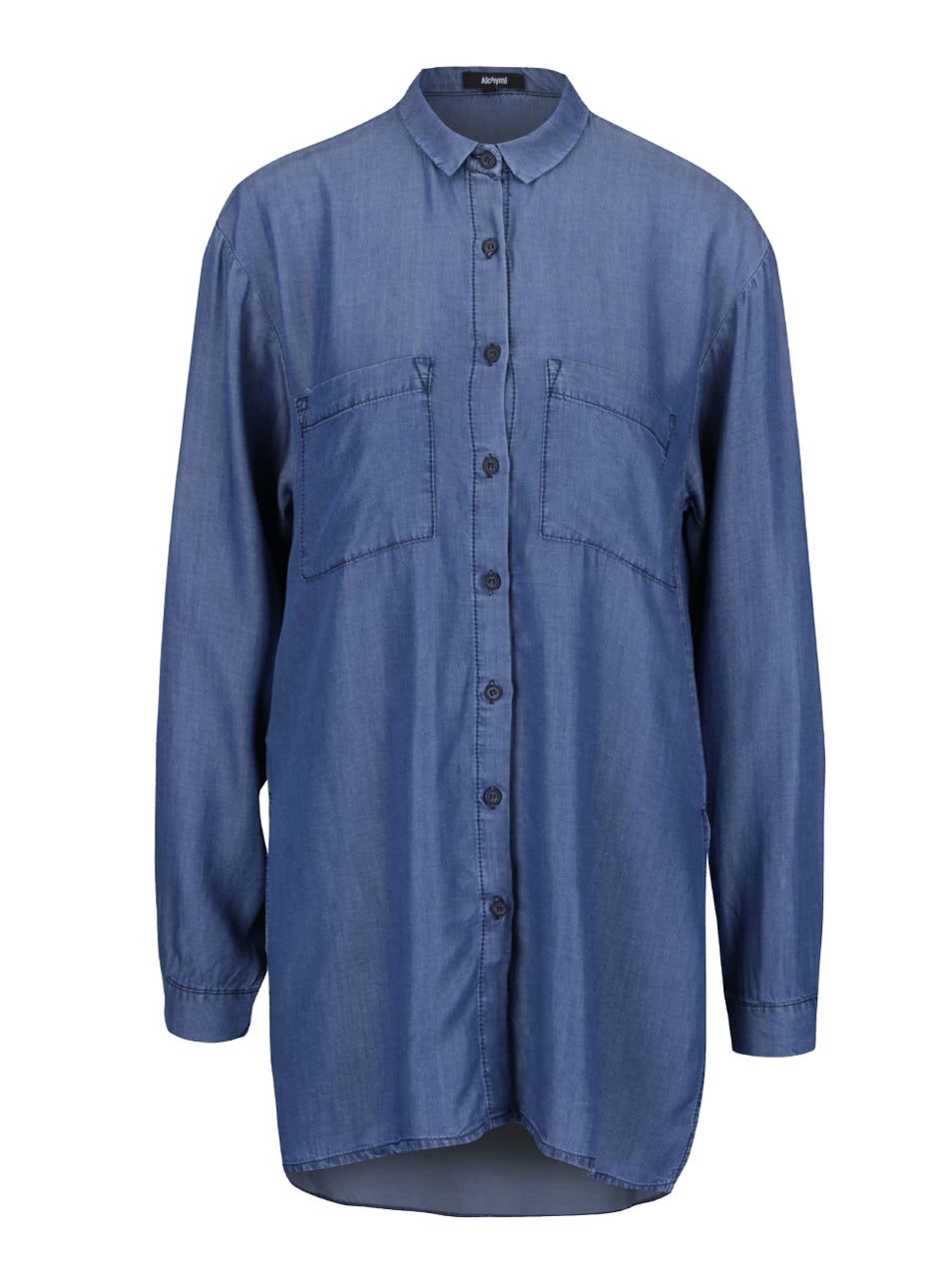 Modrá denimová dlouhá košile s kapsami Alchymi Dhani