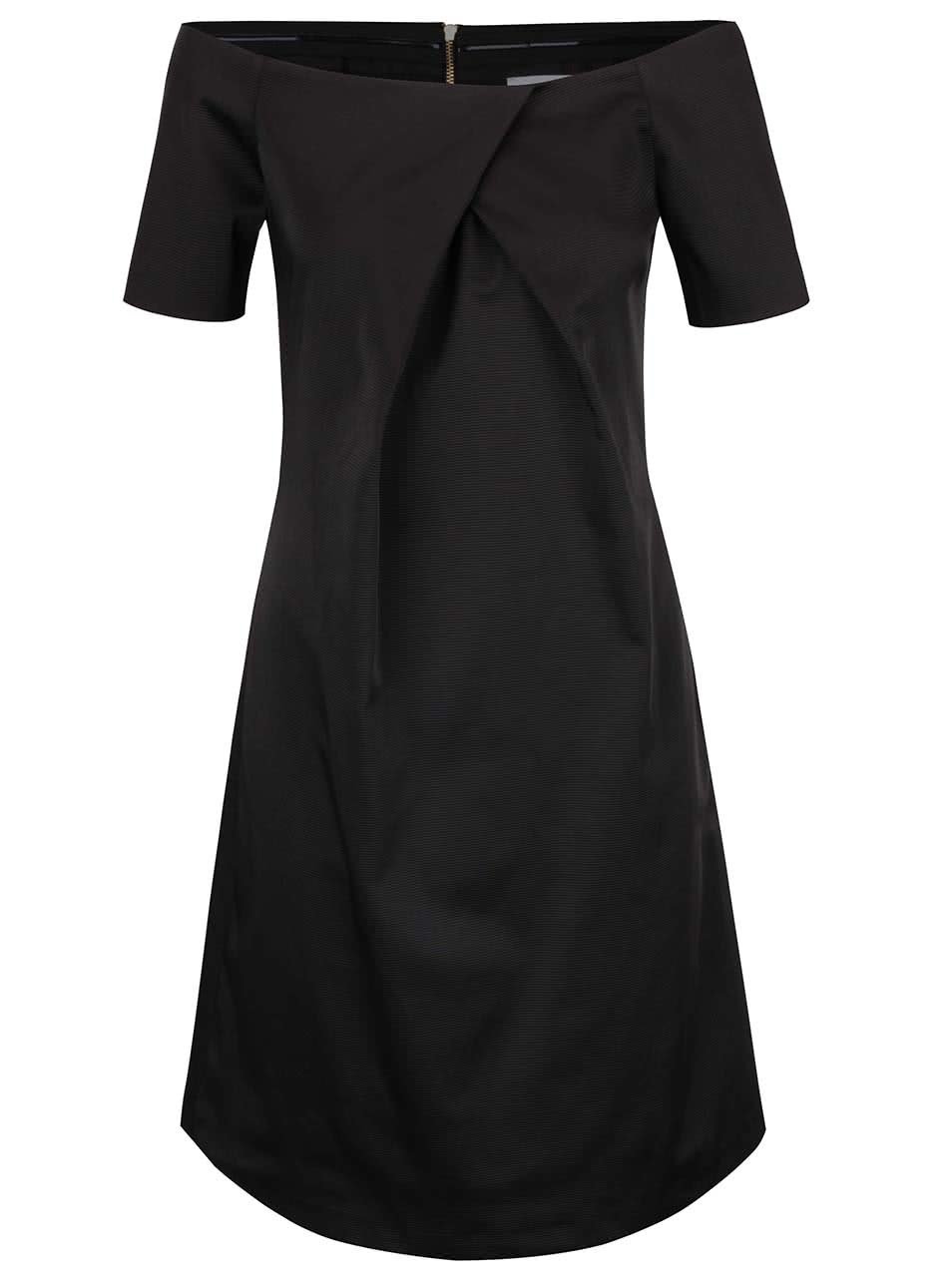 Černé šaty s lodičkovým výstřihem Closet