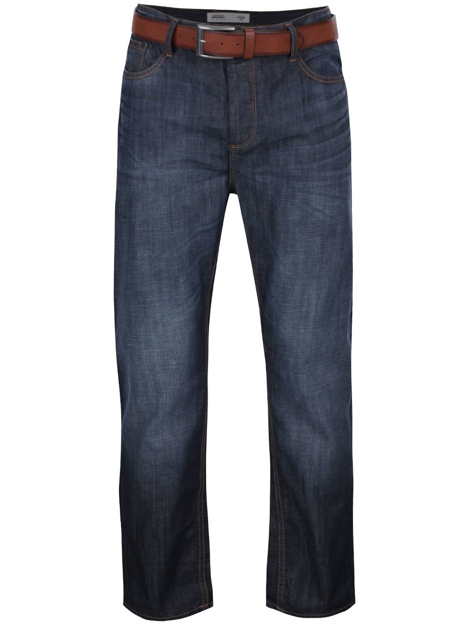 Tmavě modré džíny s páskem Burton Menswear London