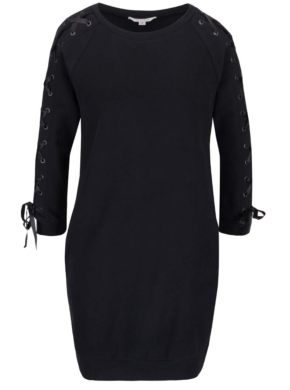 Černé krátké mikinové šaty Miss Selfridge