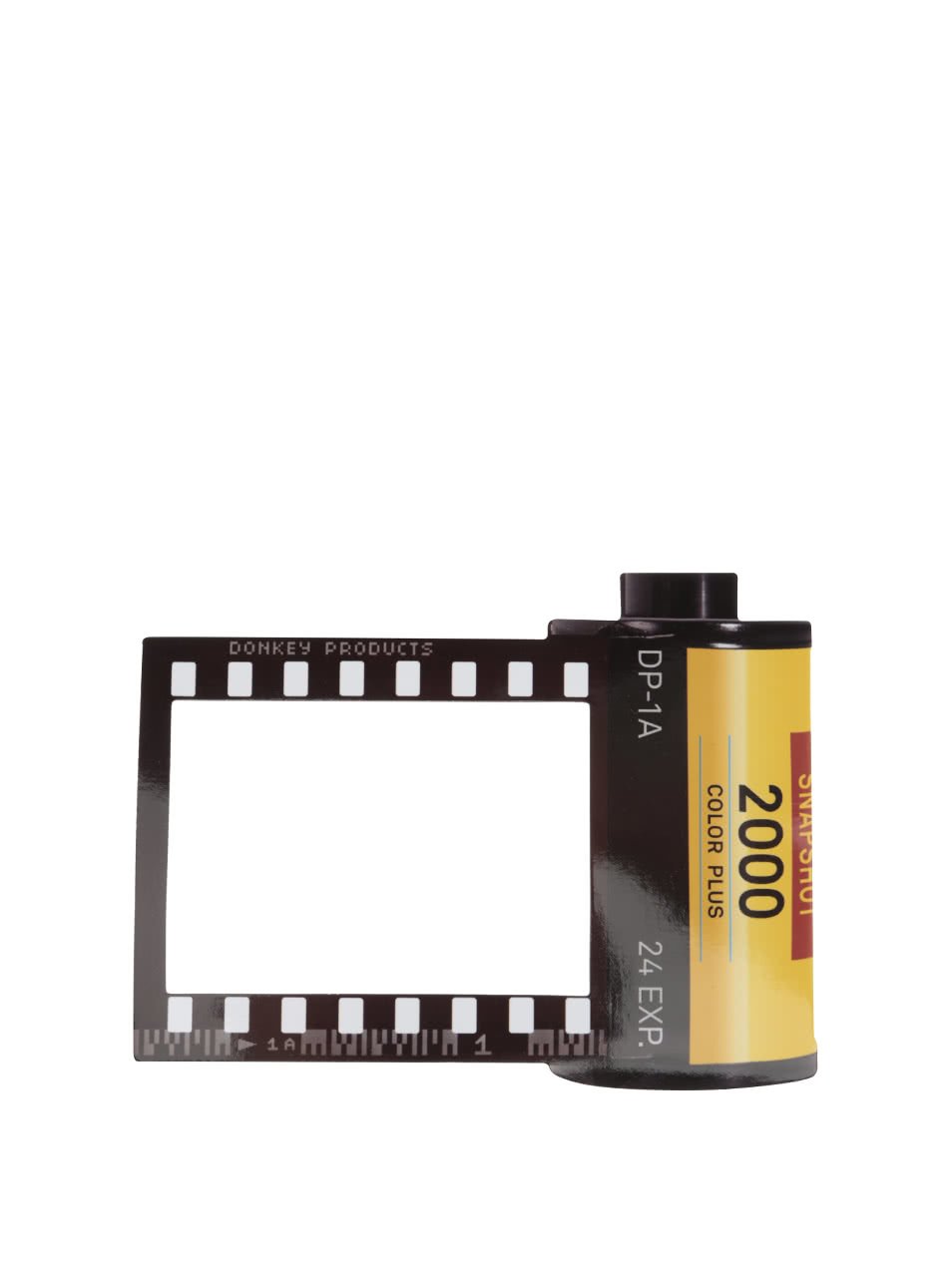 Žluto-černý magnet na lednici ve tvaru rámečku Donkey Daily Film Star