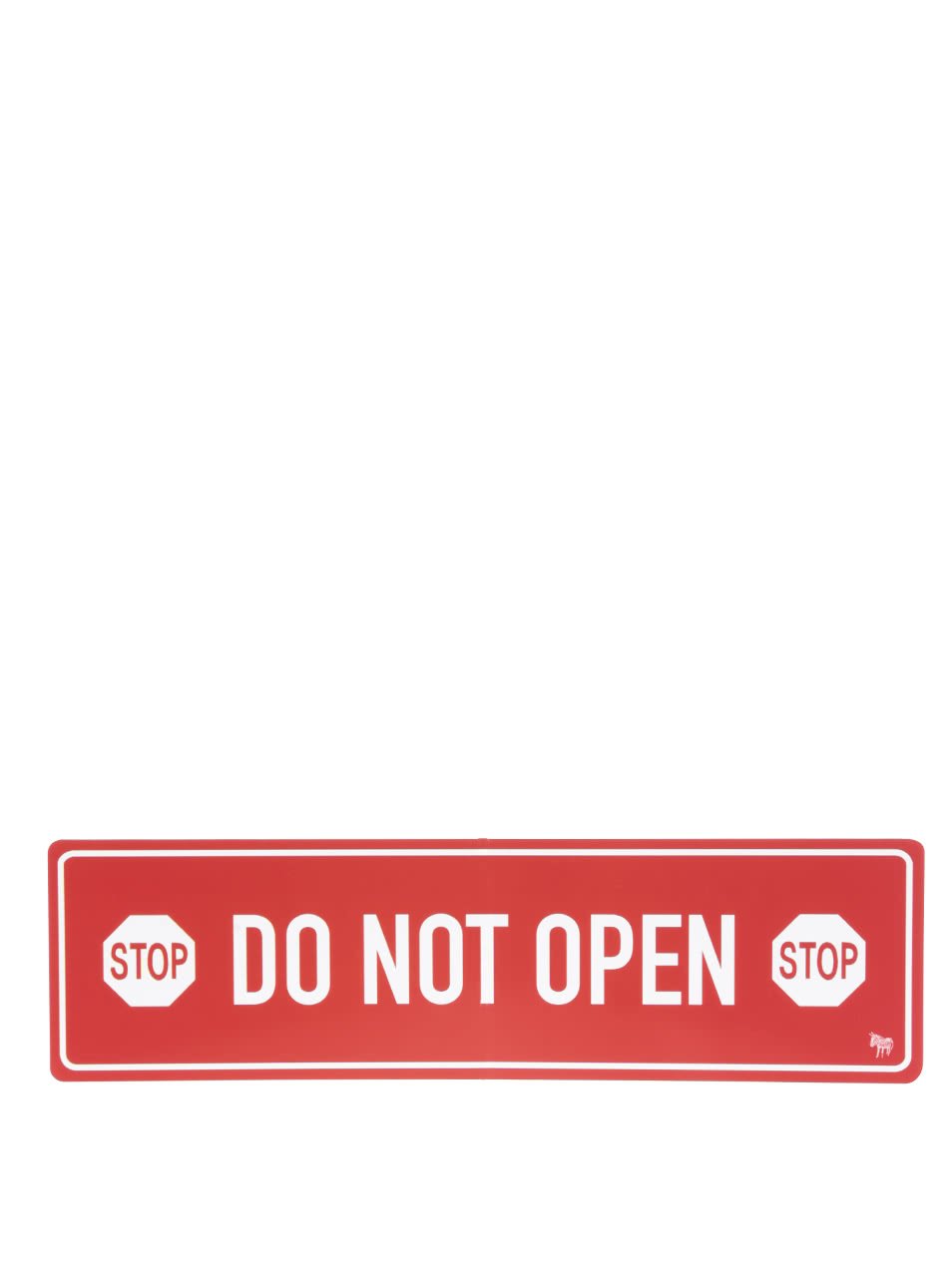 Bílo-červený magnet na lednici Donkey Do Not Open