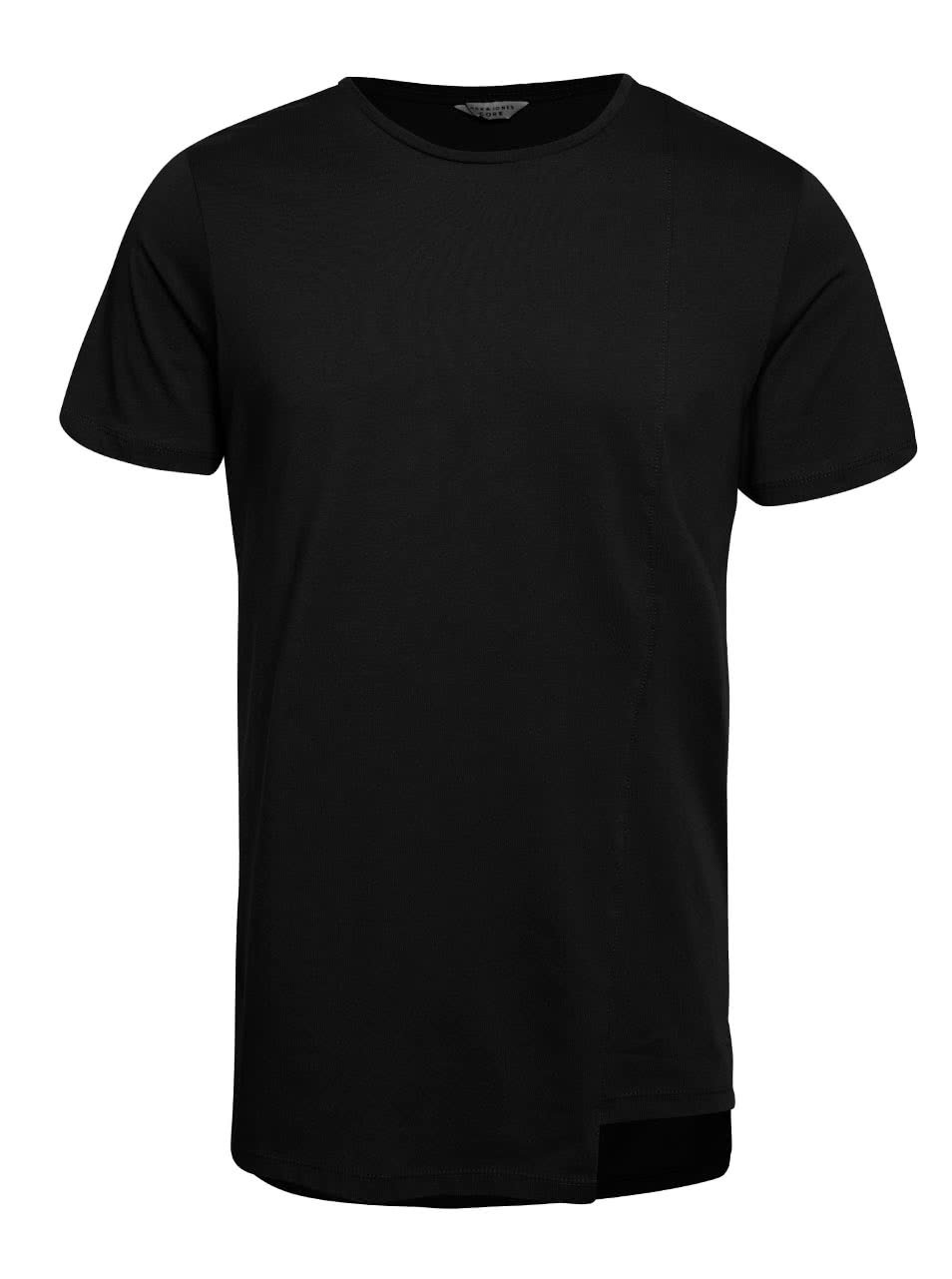 Černé triko s asymetrickým spodním lemem Jack & Jones Creed