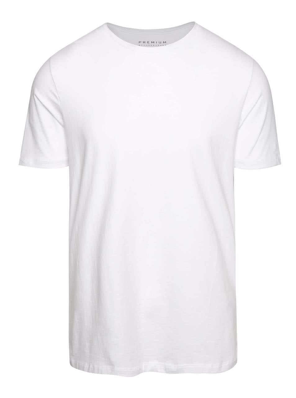 Bílé basic triko s krátkým rukávem Jack & Jones Pima