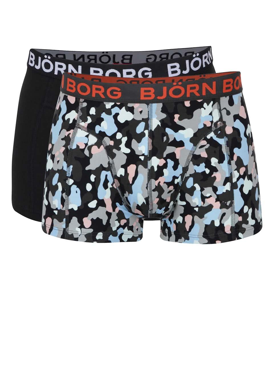 Sada dvou boxerek v černé a barevné kombinaci Björn Borg