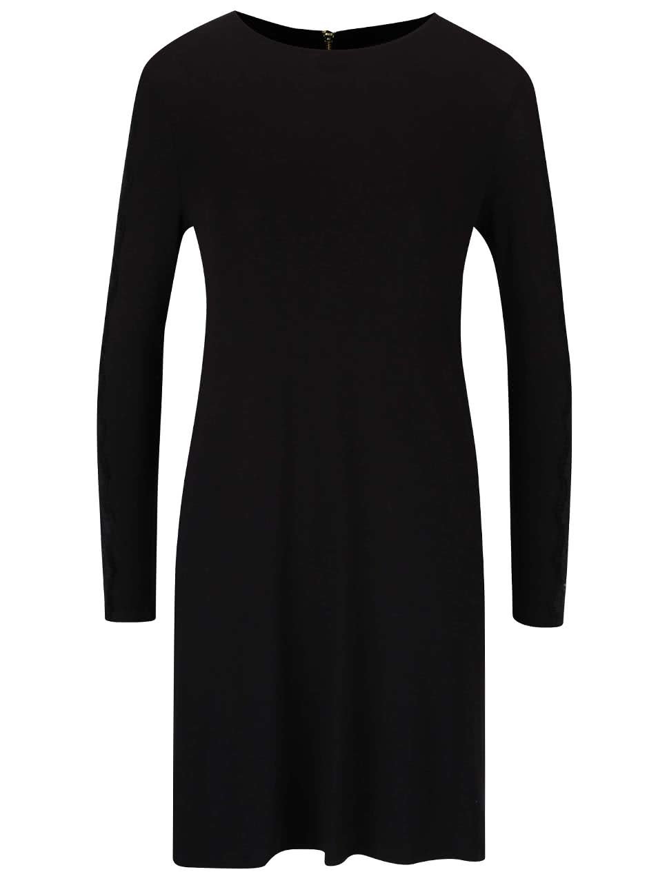 Černé volnější šaty s krajkovými detaily Dorothy Perkins