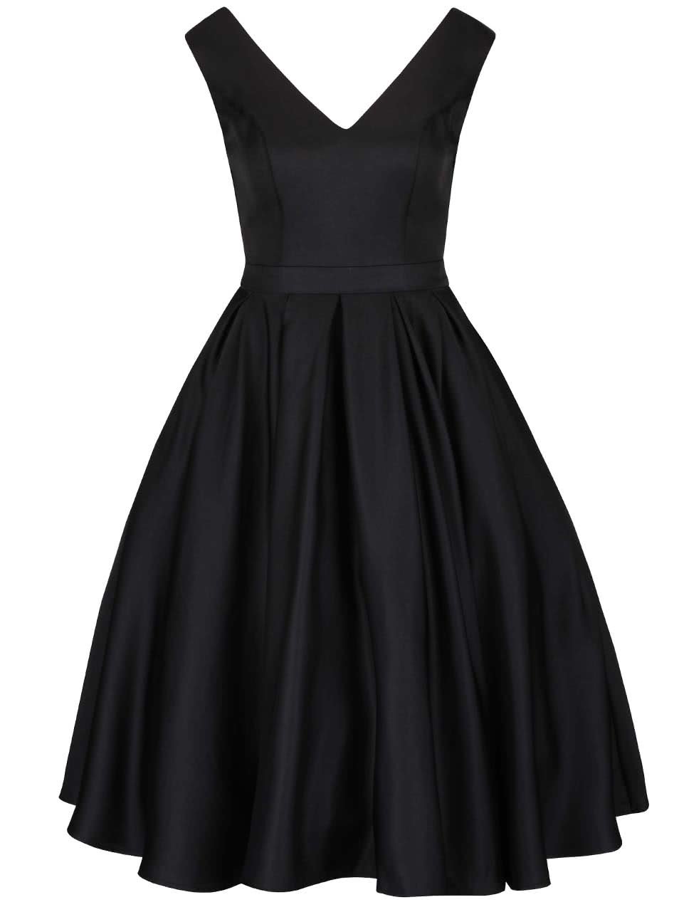 Černé šaty s výstřihem na zádech a tylovou sukní Chi Chi London