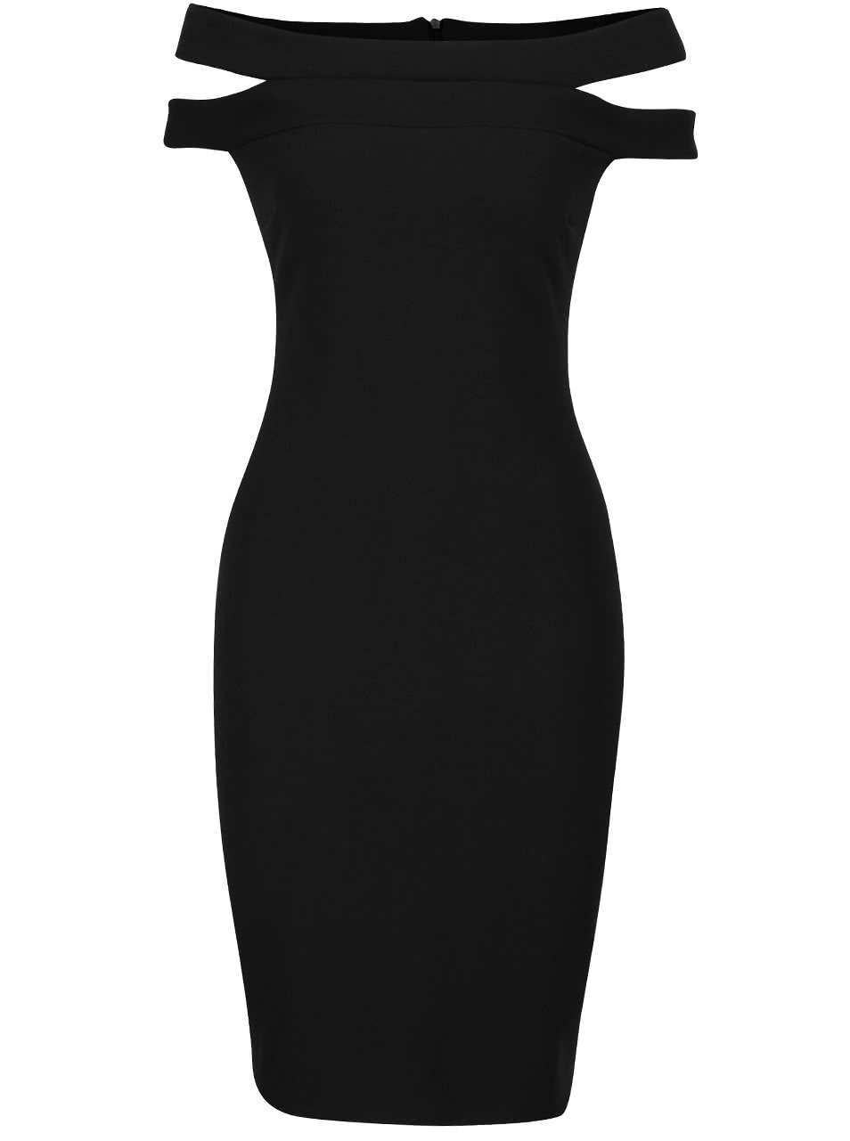 Černé šaty s průstřihy na ramenou Goddiva
