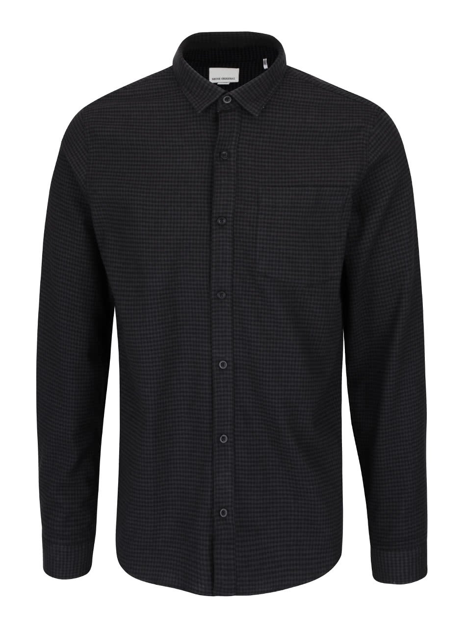Šedo-černá kostkovaná košile Shine Original