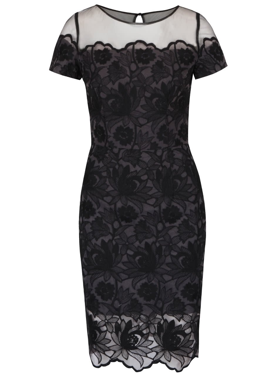 Šedo-černé šaty s květovaným vzorem Chi Chi London