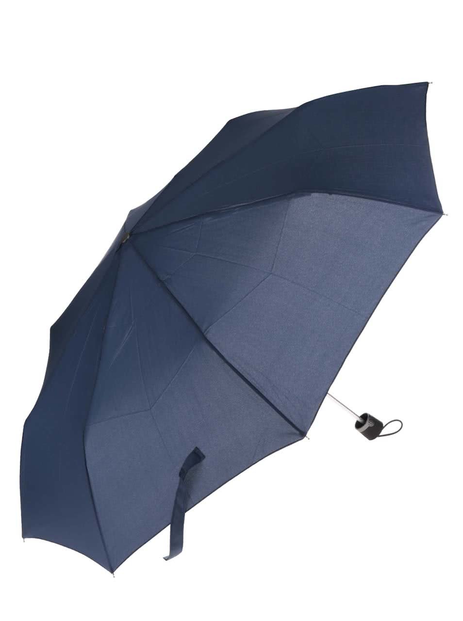 Tmavě modrý pánský skládací deštník bugatti