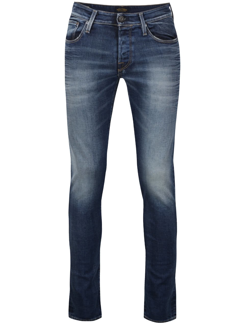 Modré pánské džíny s vyšisovaným efektem Jack & Jones