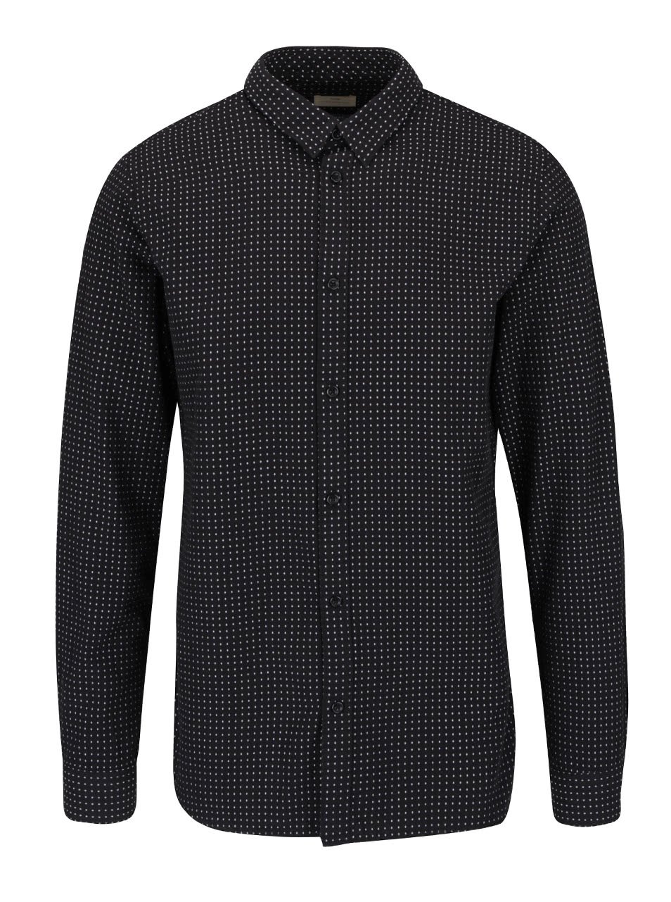 Černá neformální vzorovaná košile Selected Homme Jaquard