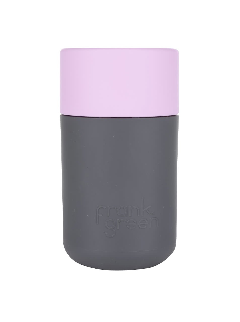 Tmavě šedý SmartCup s růžovým víčkem Frank Green 340 ml