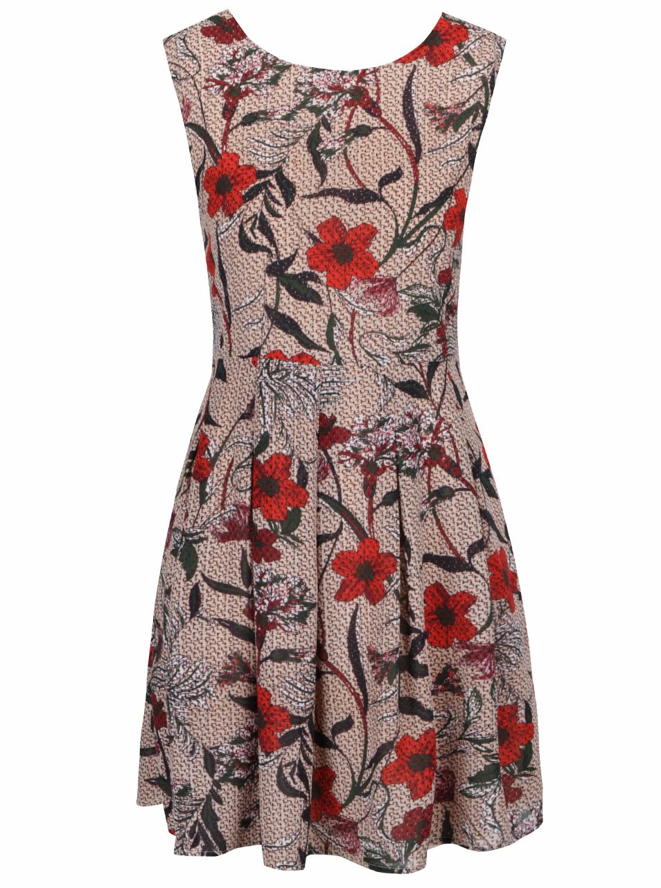 Béžové šaty s motivem květin Mela London