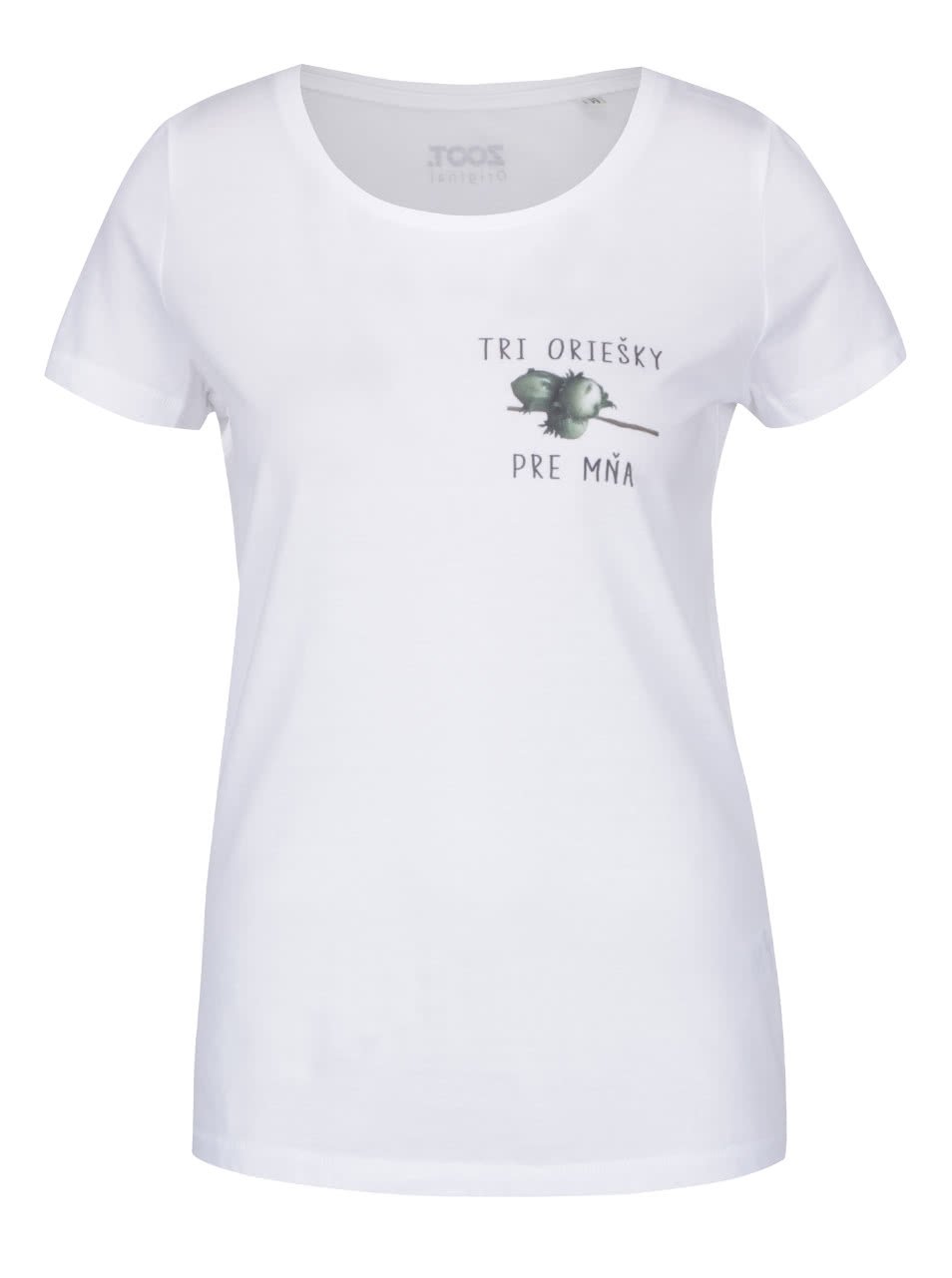 Bílé dámské tričko ZOOT Originál Tri oriešky pre mňa