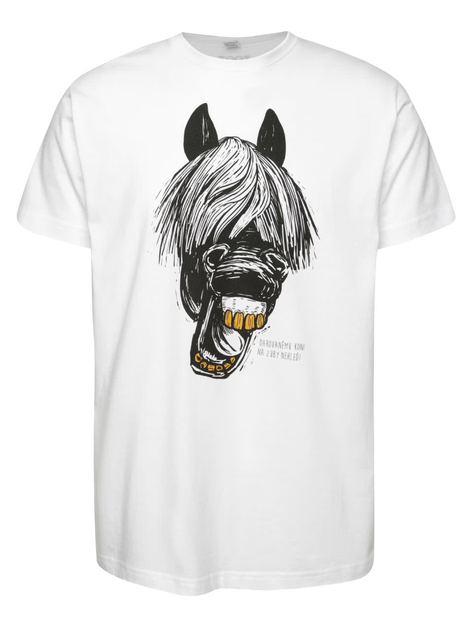 Bílé pánské triko ZOOT Originál Darovanému koni na zuby nehleď