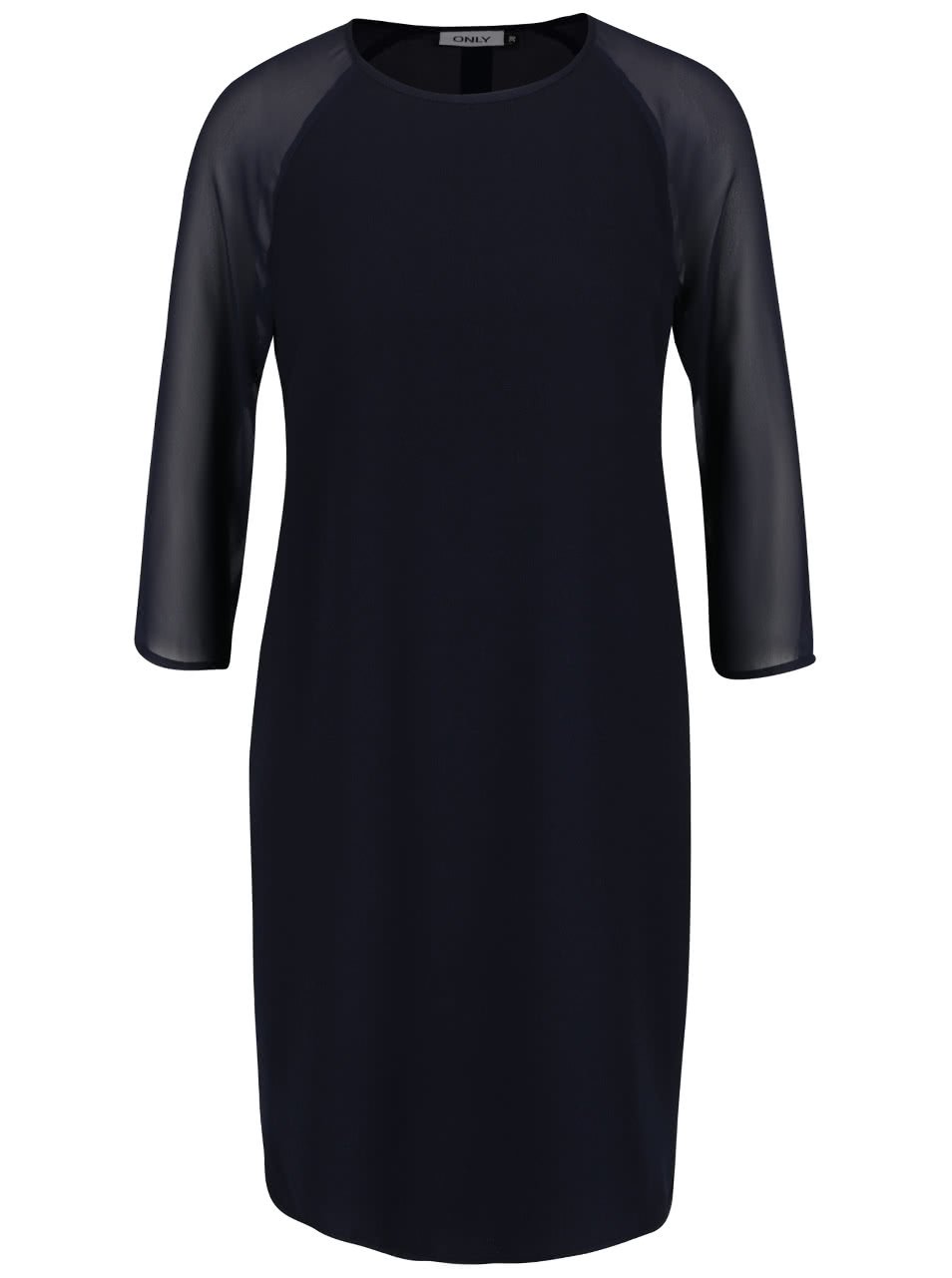 Tmavě modré volnější šaty s průsvitnými 3/4 rukávy ONLY Turner