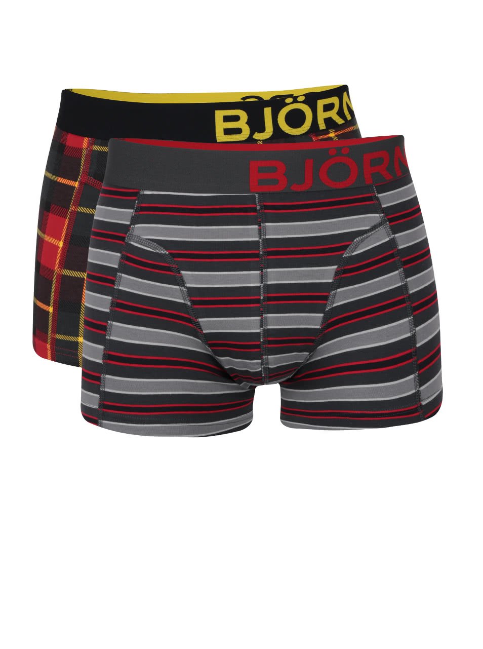 Sada dvou červeno-šedých vzorovaných boxerek Björn Borg
