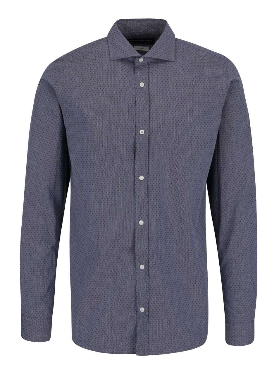 Modro-šedá slim fit košile s jemným vzorem Jack & Jones Ethan