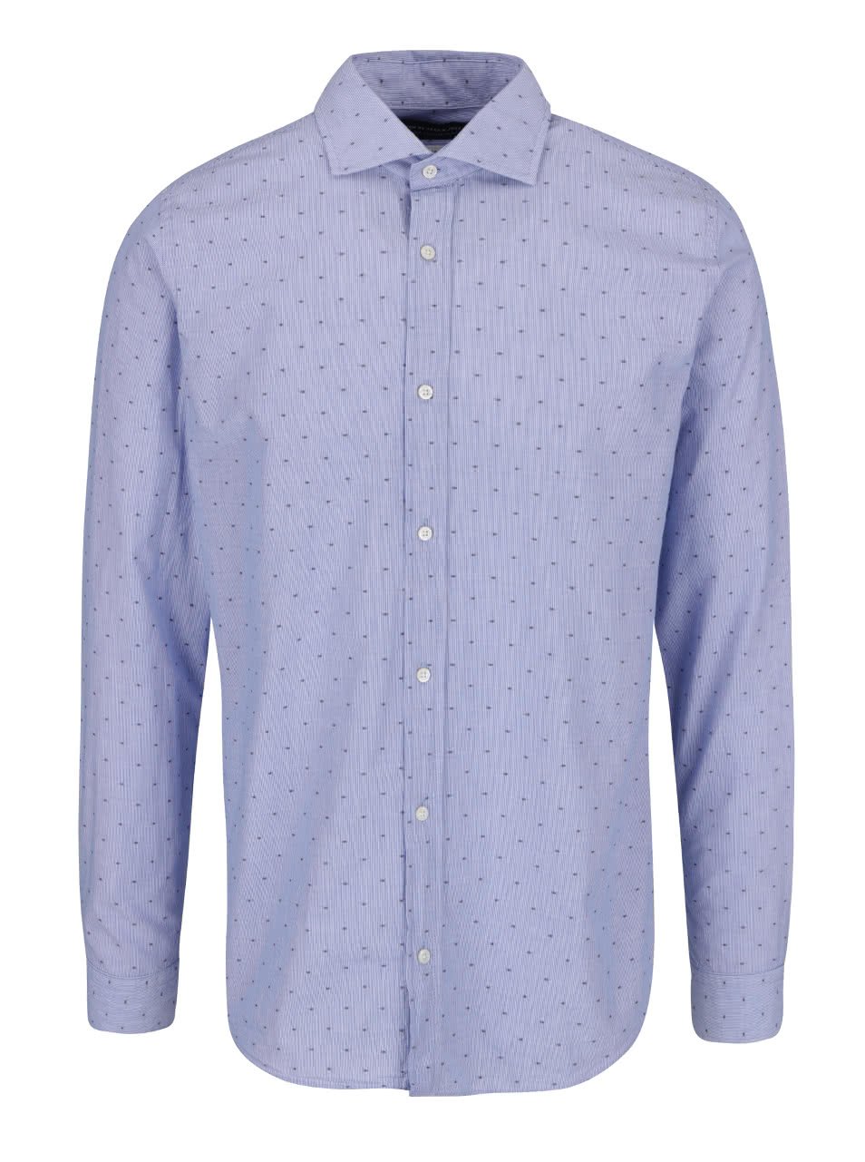 Šedo-modrá slim fit košile s jemným vzorem Jack & Jones Ethan