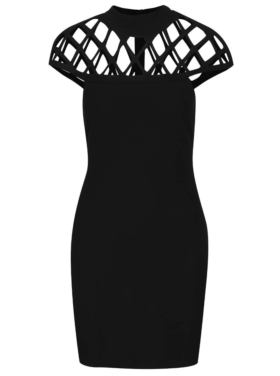 Černé mini šaty s prořezávaným dekoltem AX Paris