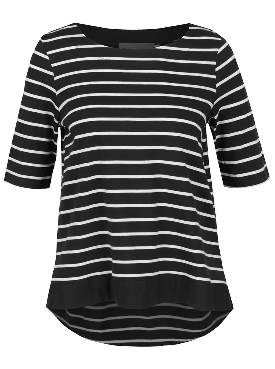 Bílo-černé pruhované tričko s 3/4 rukávy Vero Moda Sui