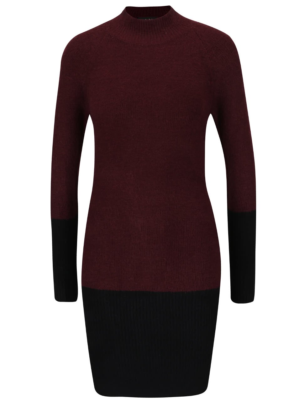 Černo-vínové svetrové šaty AX Paris