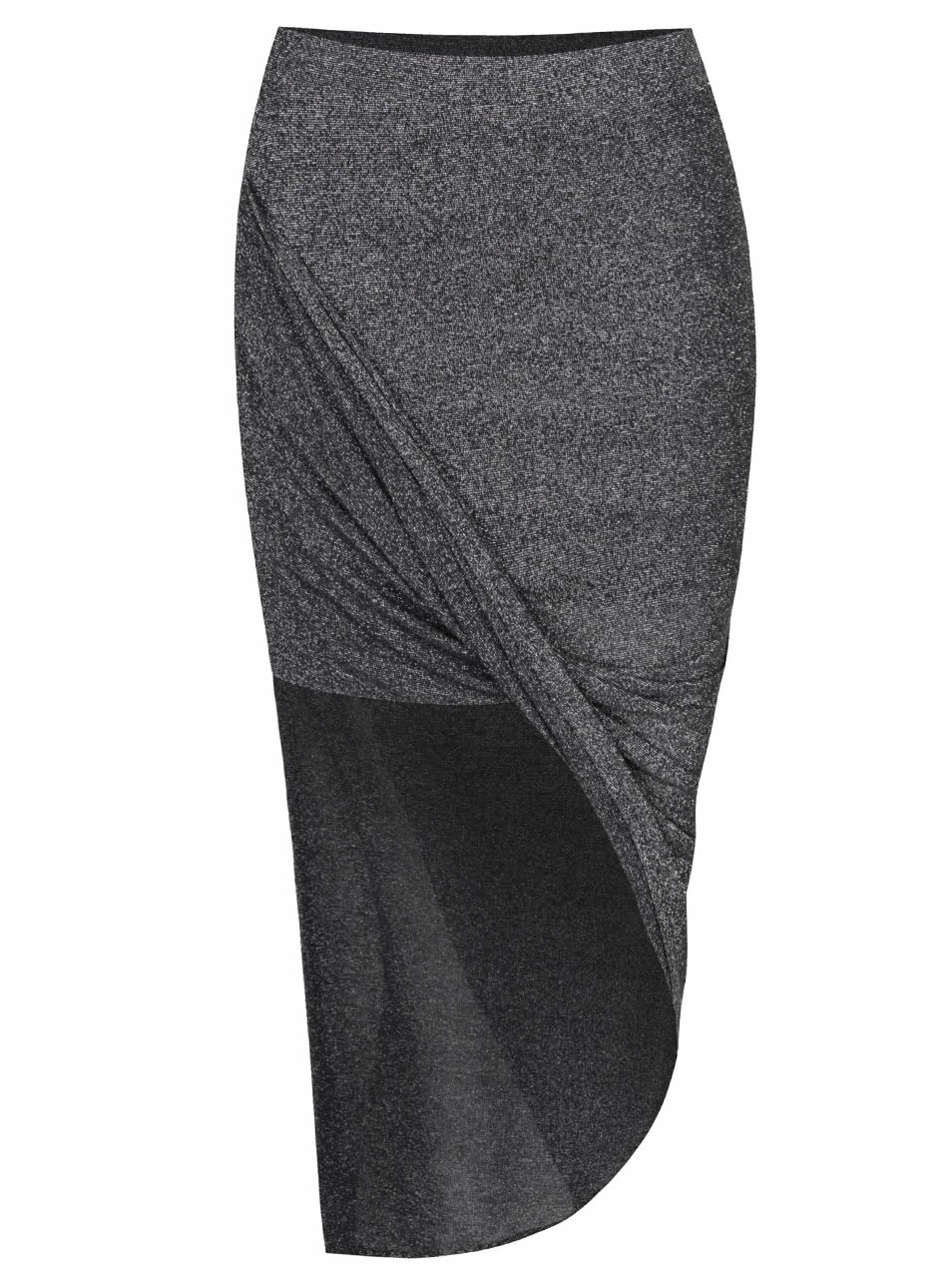 Černá třpytivá sukně s překládaným efektem Noisy May Infinity