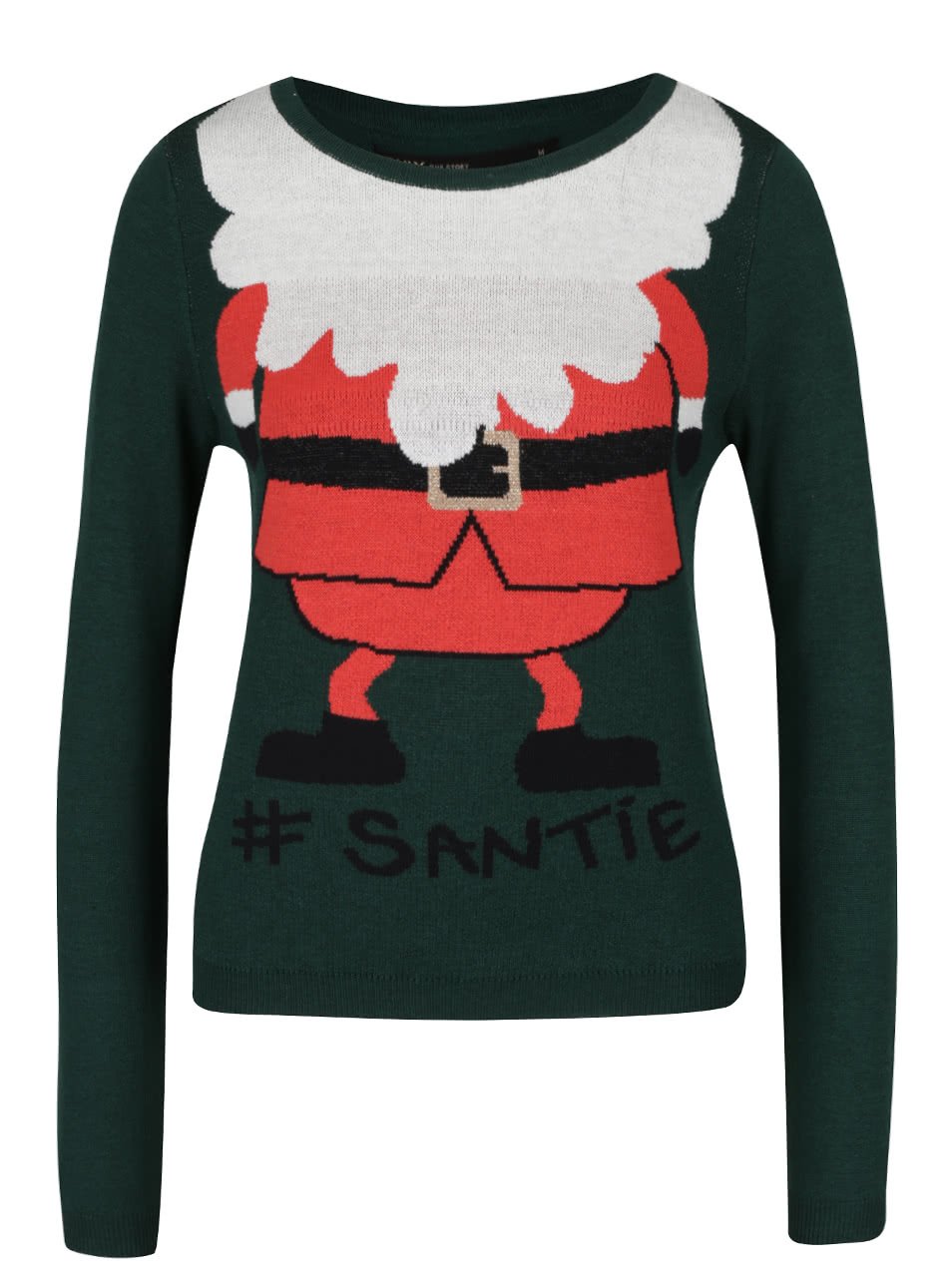 Červeno-zelený svetr s vánočním motivem ONLY Santie