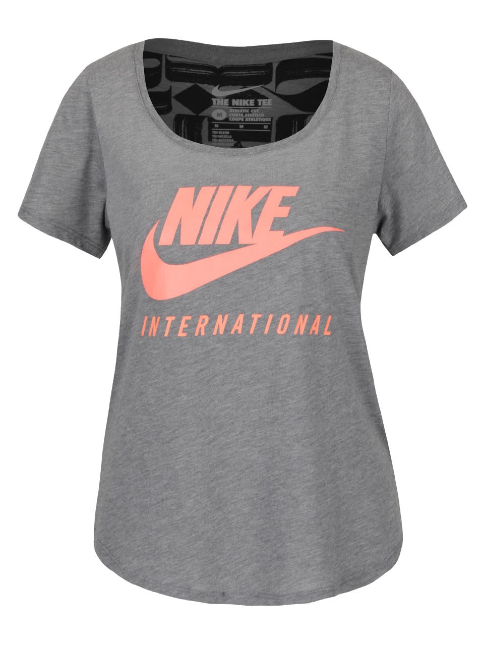 Šedo-oranžové dámské tričko s krátkým rukávem Nike