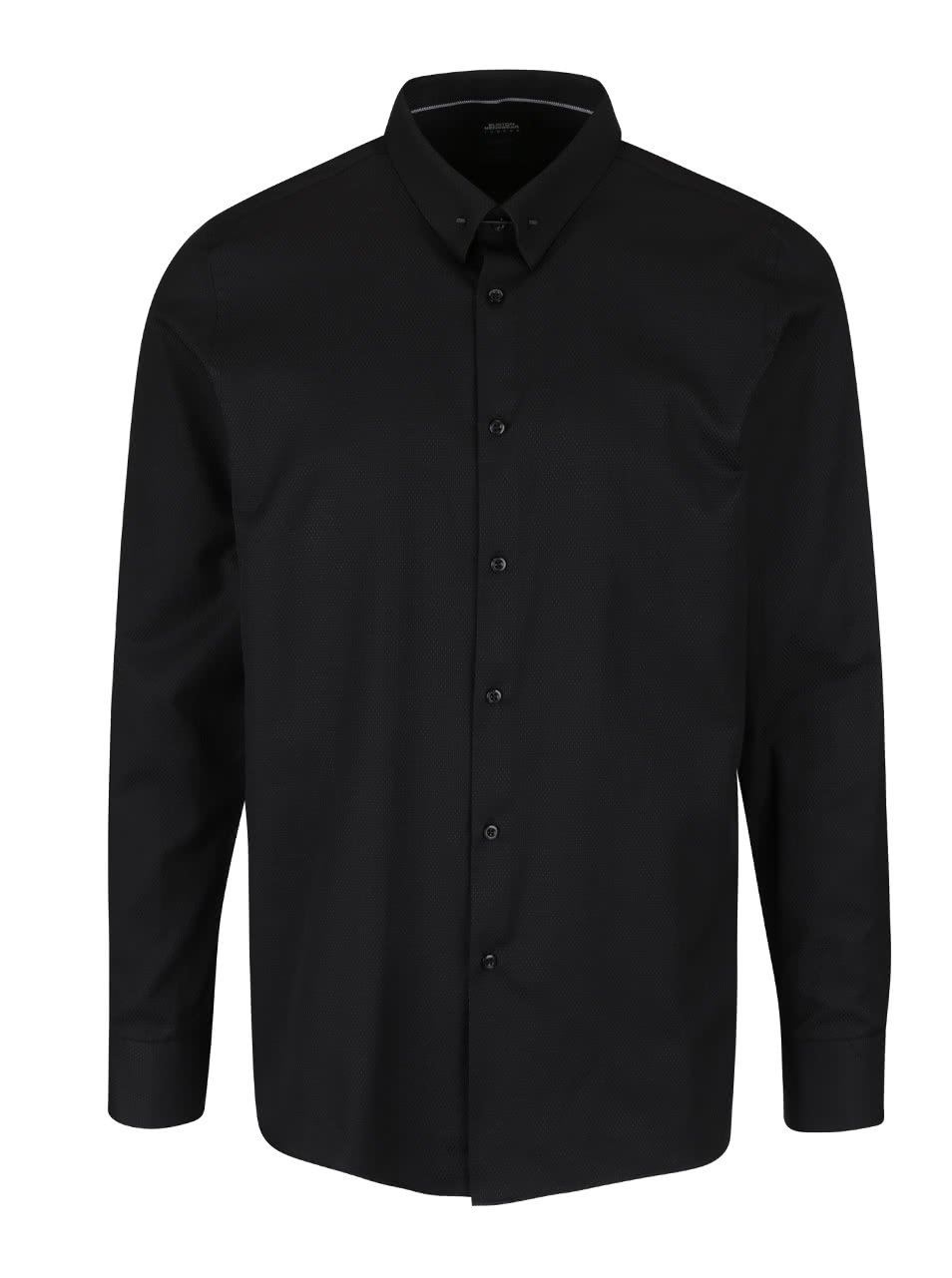 Černá formální skinny fit košile s jemným vzorem Burton Menswear London