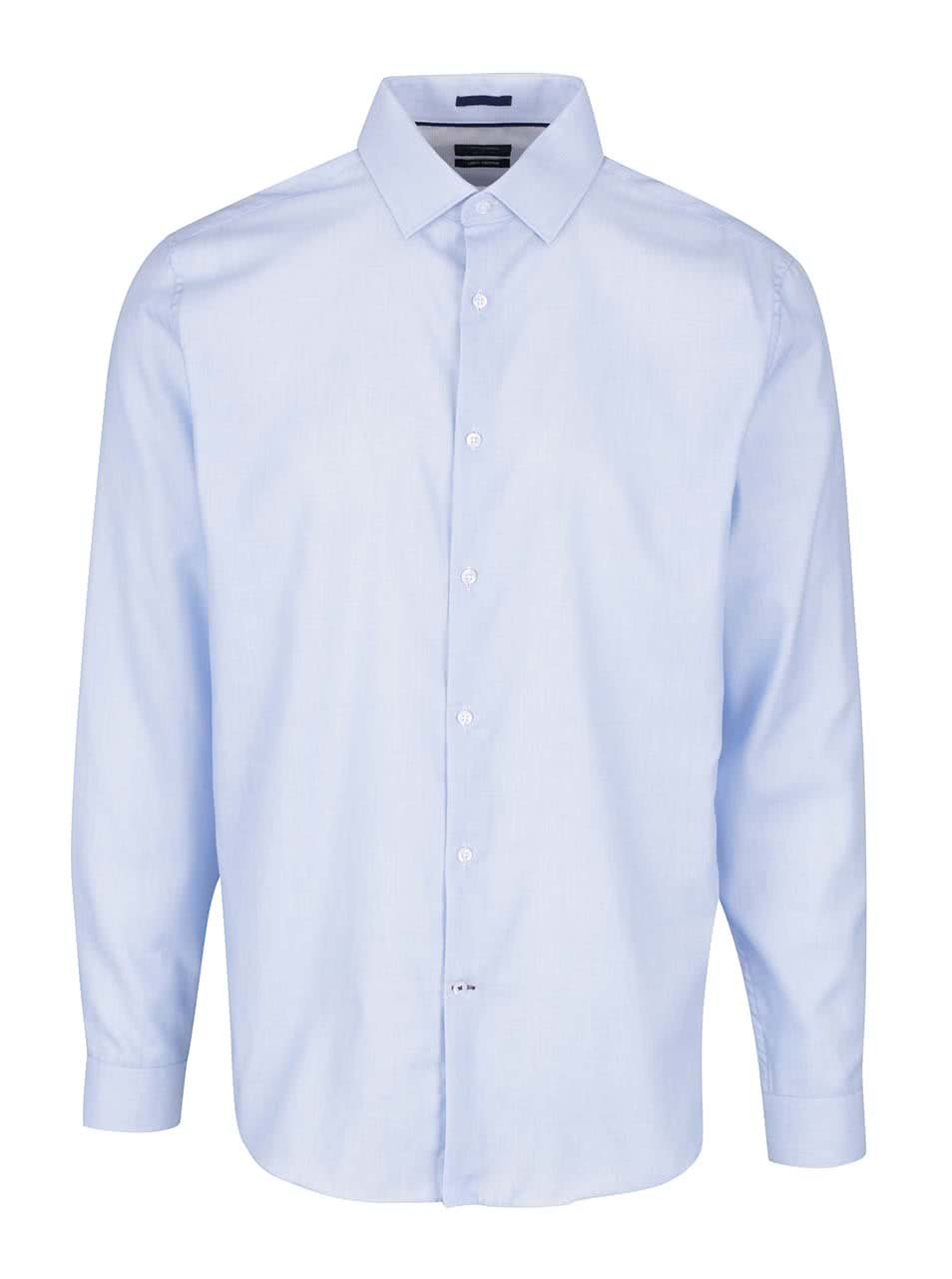 Světle modrá žíhaná formální slim fit košile Burton Menswear London