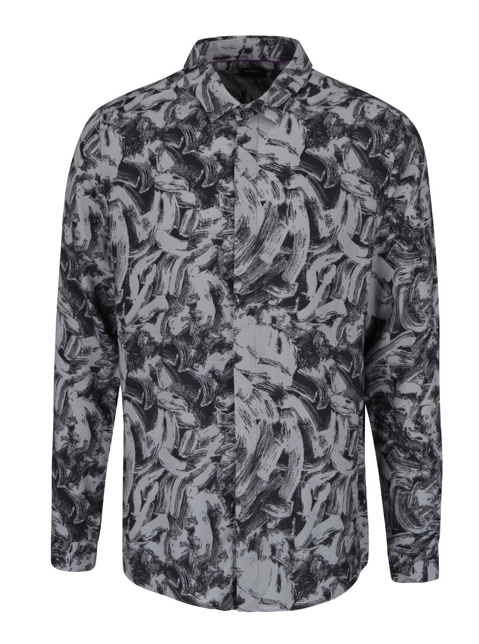 Černo-šedá vzorovaná košile Burton Menswear London