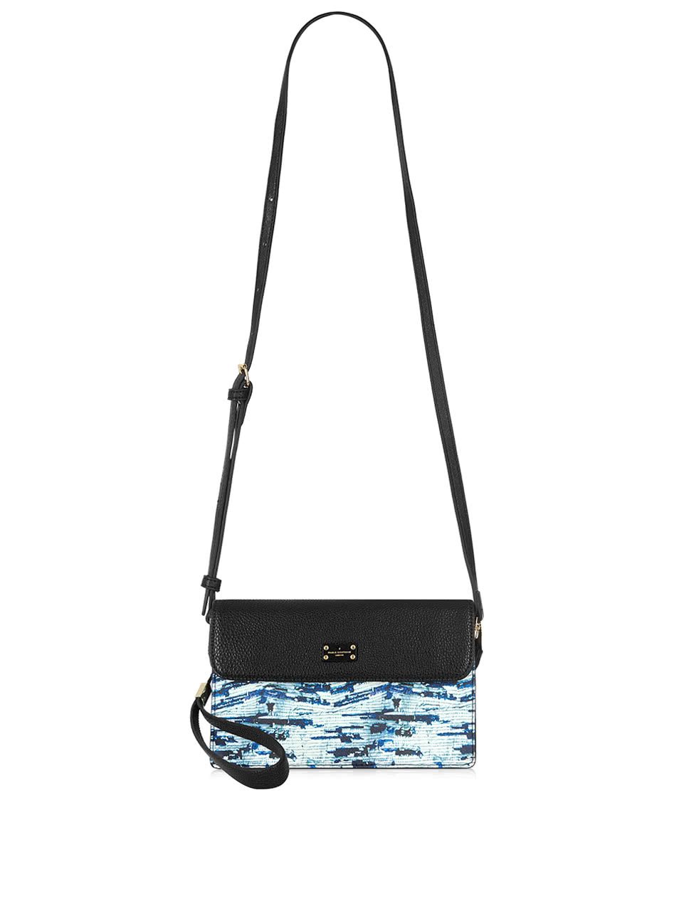 Černá crossbody kabelka s modrým vzorem Paul's Boutique Veronica