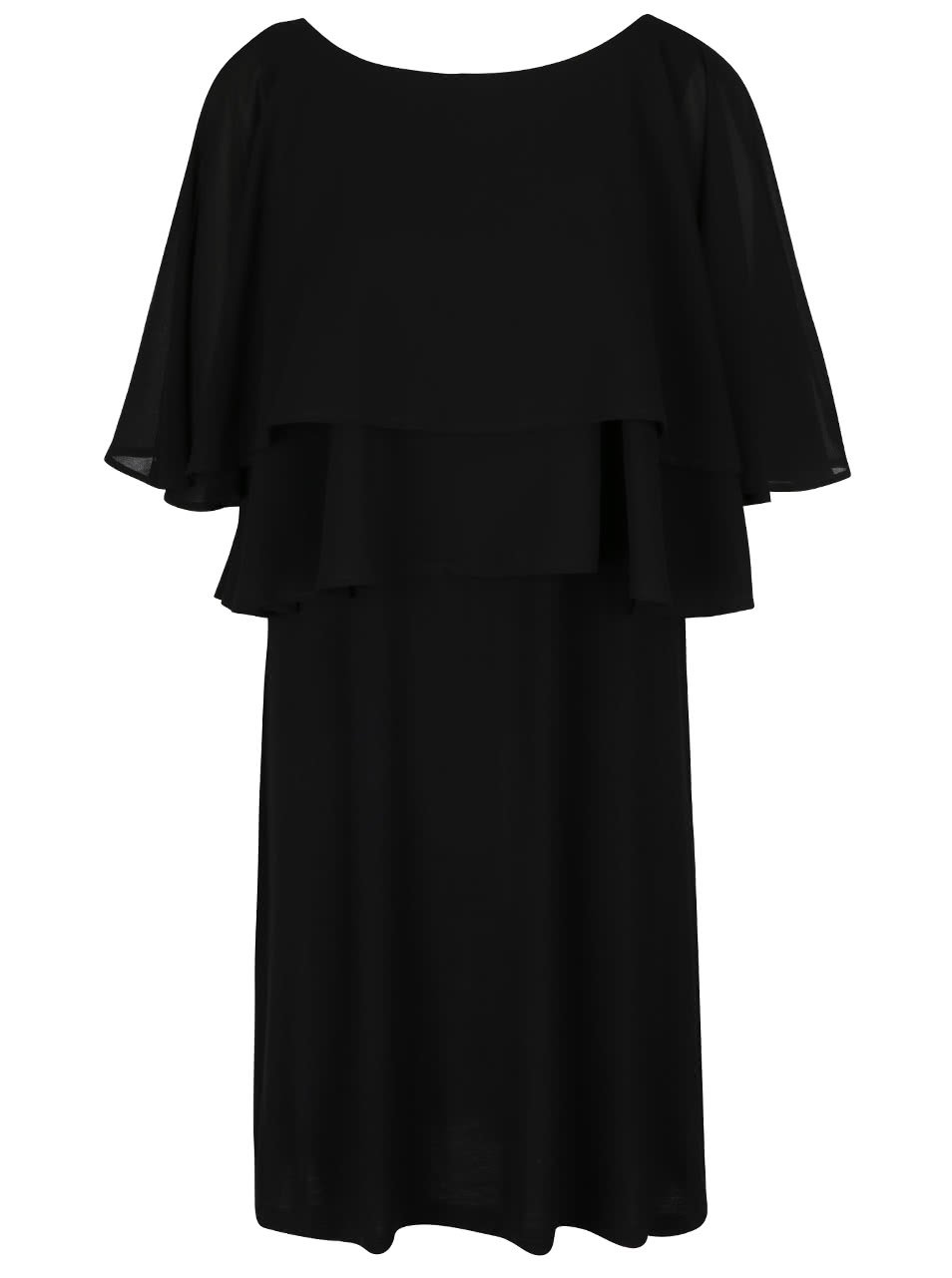 Černé šaty s volány VILA Shelly